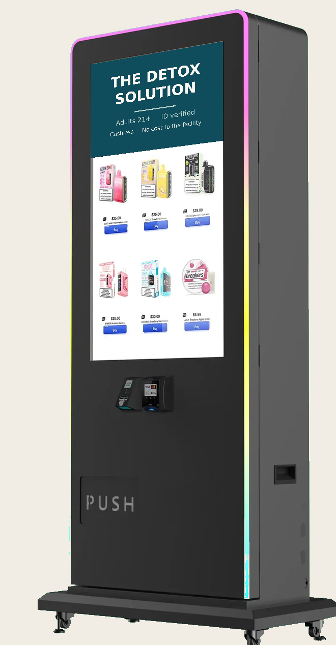 The DS Tower — our 43-inch touchscreen nicotine vending machine